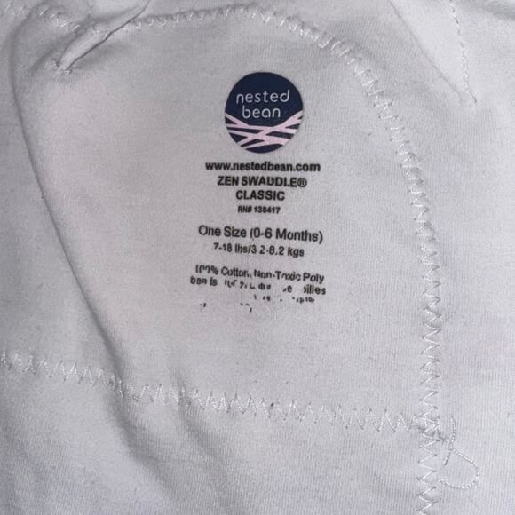 Nested Bean Zen Swaddle 0-6 Months Sleep Sack White Gray Unisex - Picture 7 of 8